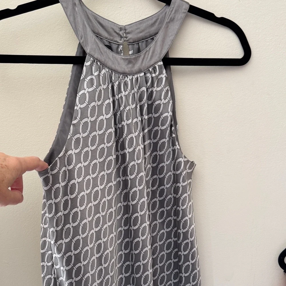 I.N.C -100% silk halter dress-chain link pattern - Picture 3 of 8